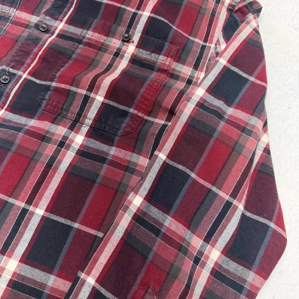 The North Face Plaid Flannel Button Down Shirt Cotton Outdoors Red Black Mens XL - Picture 14 of 16